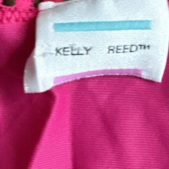 Vtg Kelly Reed Pajama Nightgown Womens L Bright Pink Nylon Embroidery Ruffles - Picture 5 of 10